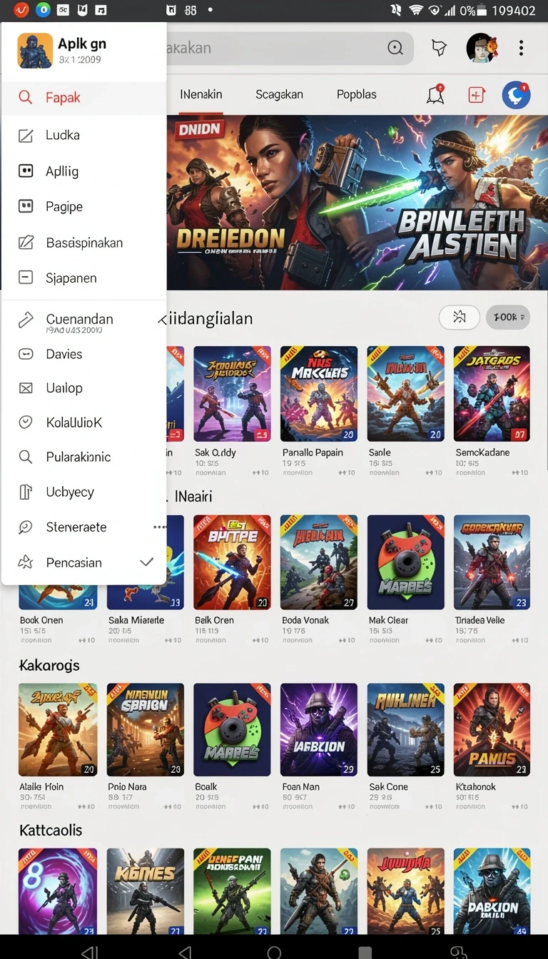 Beragam pilihan permainan menarik dalam aplikasi Cara Download dan Instal pp444 di Android.